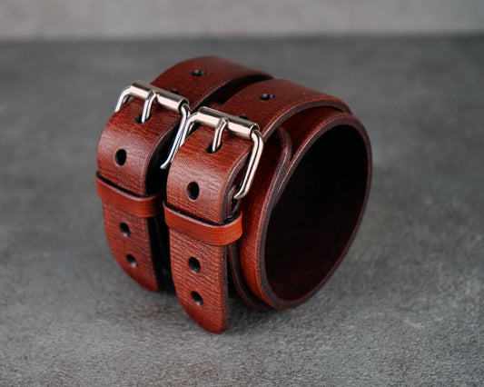 brown leather cuff bracelet