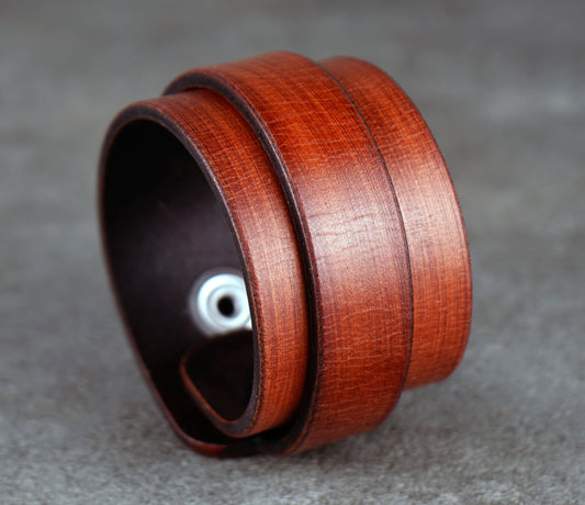 Brown premium leather wrist cuff