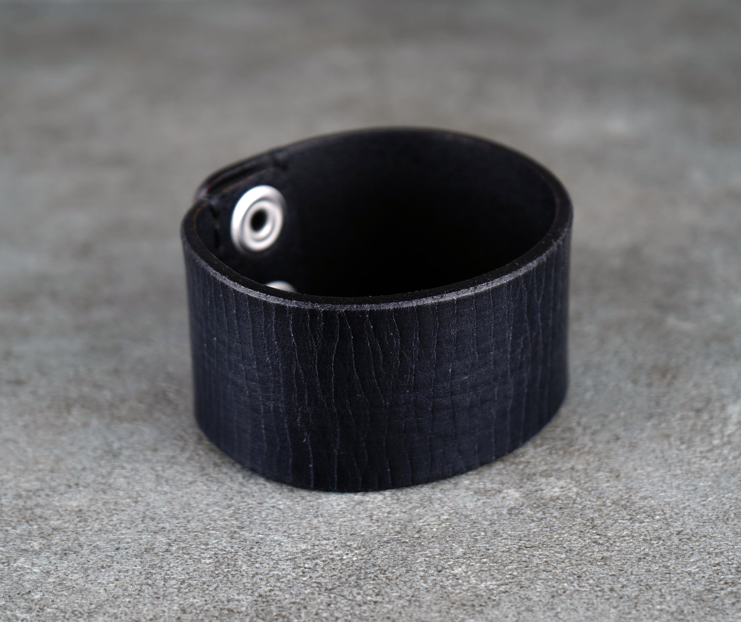 classic black leather cuff 4cm handmade premium leather