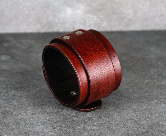 Brown leather cuff bracelet