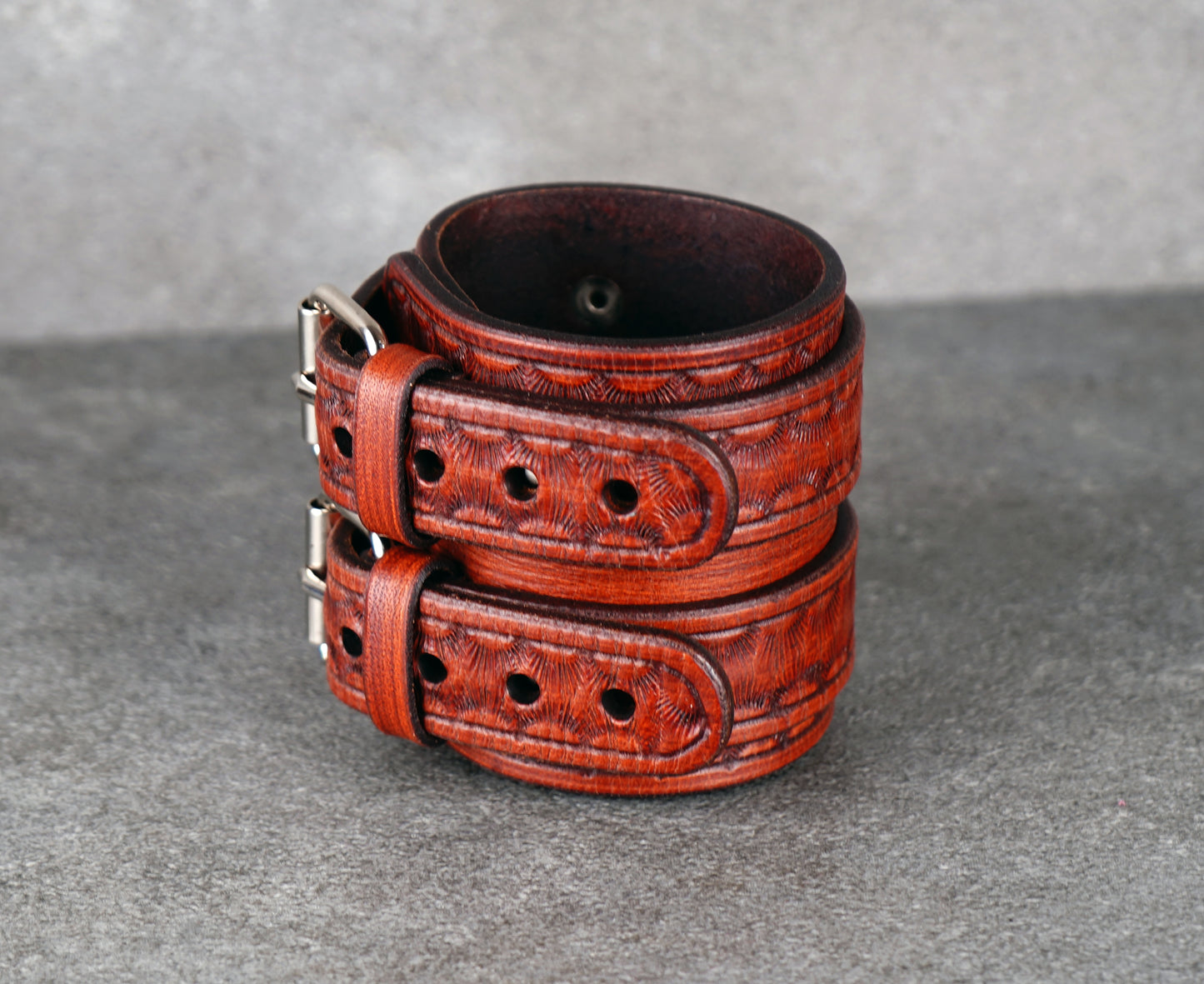 Brown Leather Bracelet – Handmade Vegetable-Tanned Wrist Accessory