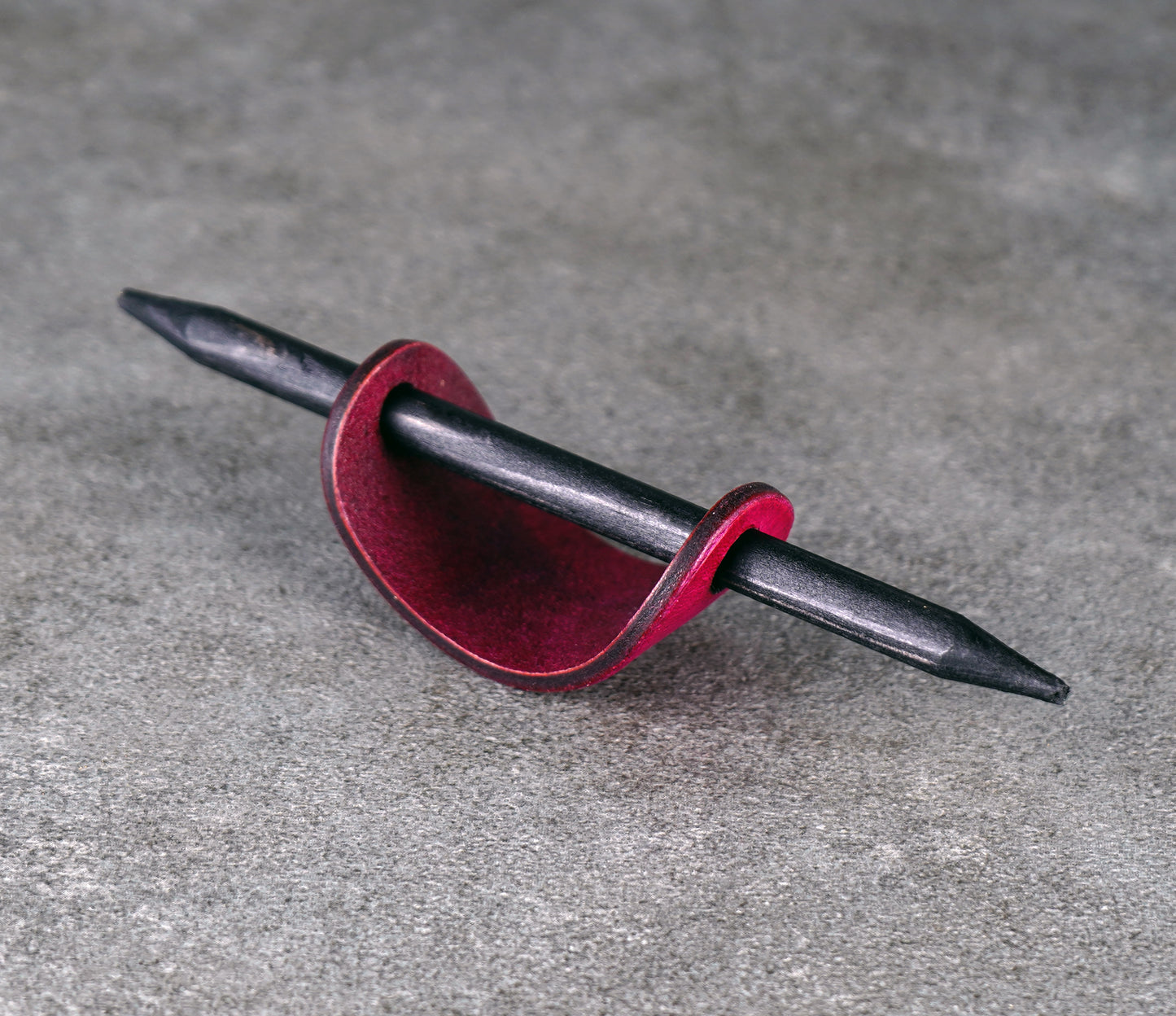 small pink leather barrette handmade premium leather