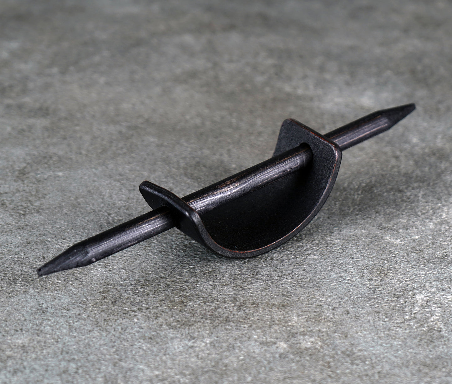 small black leather barrette handmade premium leather