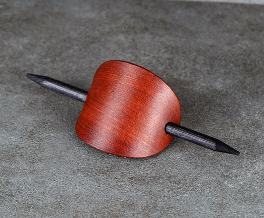 brown oval leather barrette handmade premium leather
