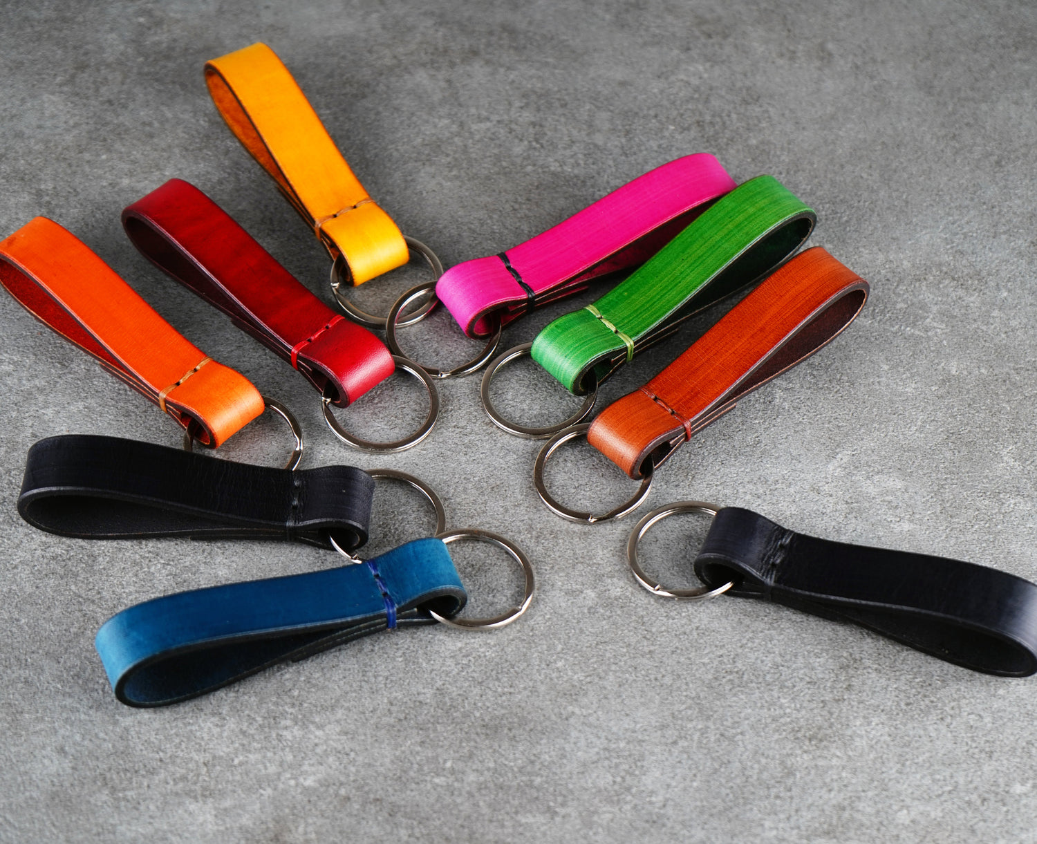 Leather keychains handcrafted from genuine leather