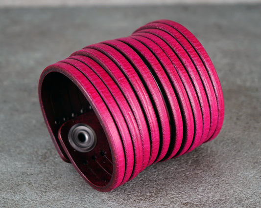 Pink wrist leather cuff