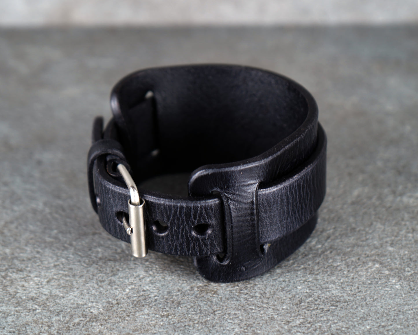 Black leather cuff