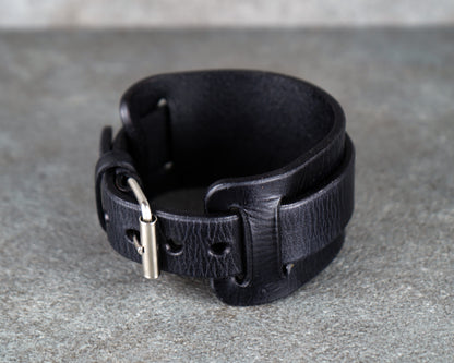 Black leather cuff