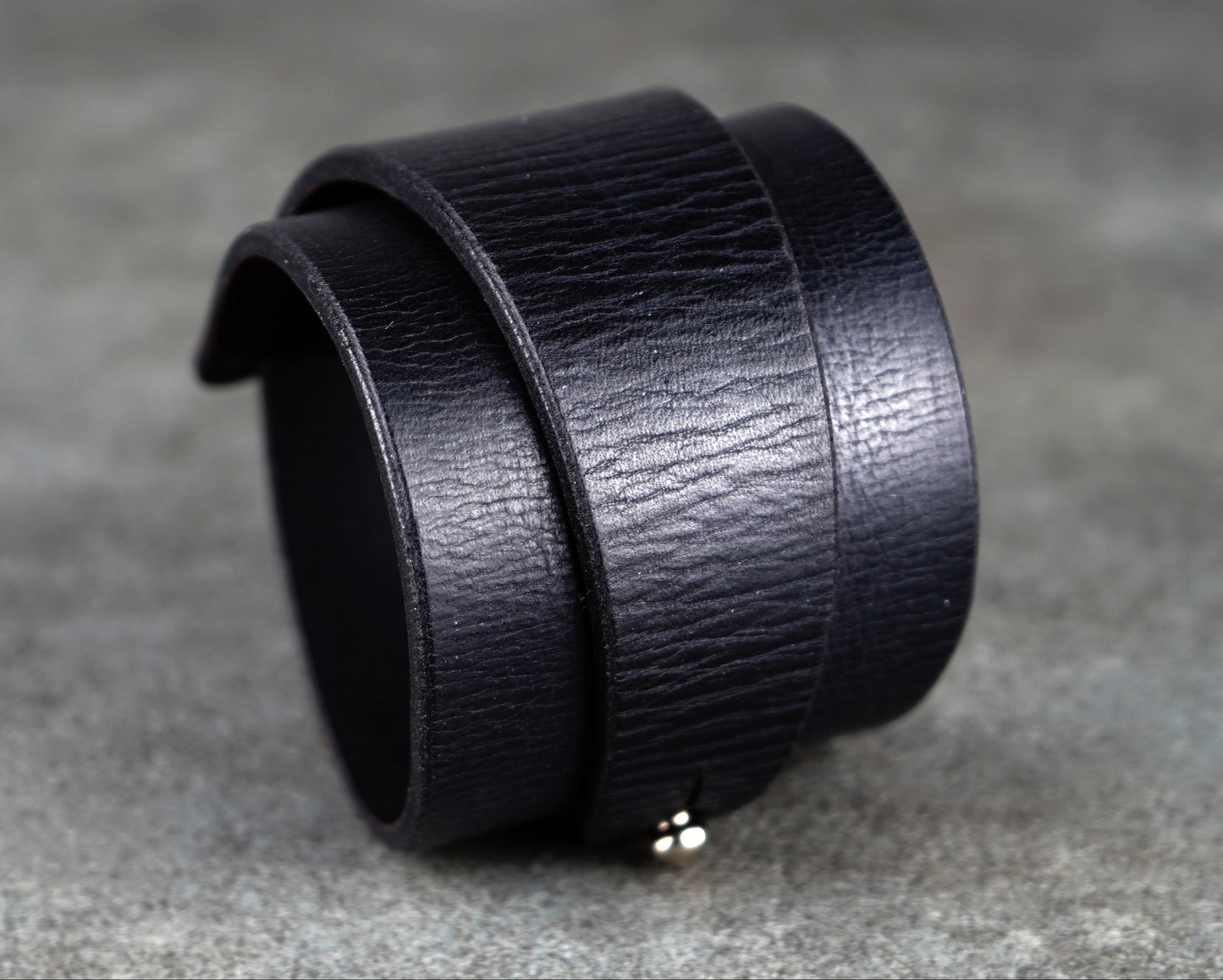 black leather cuff bracelet 5.5cm wide premium handmade leather
