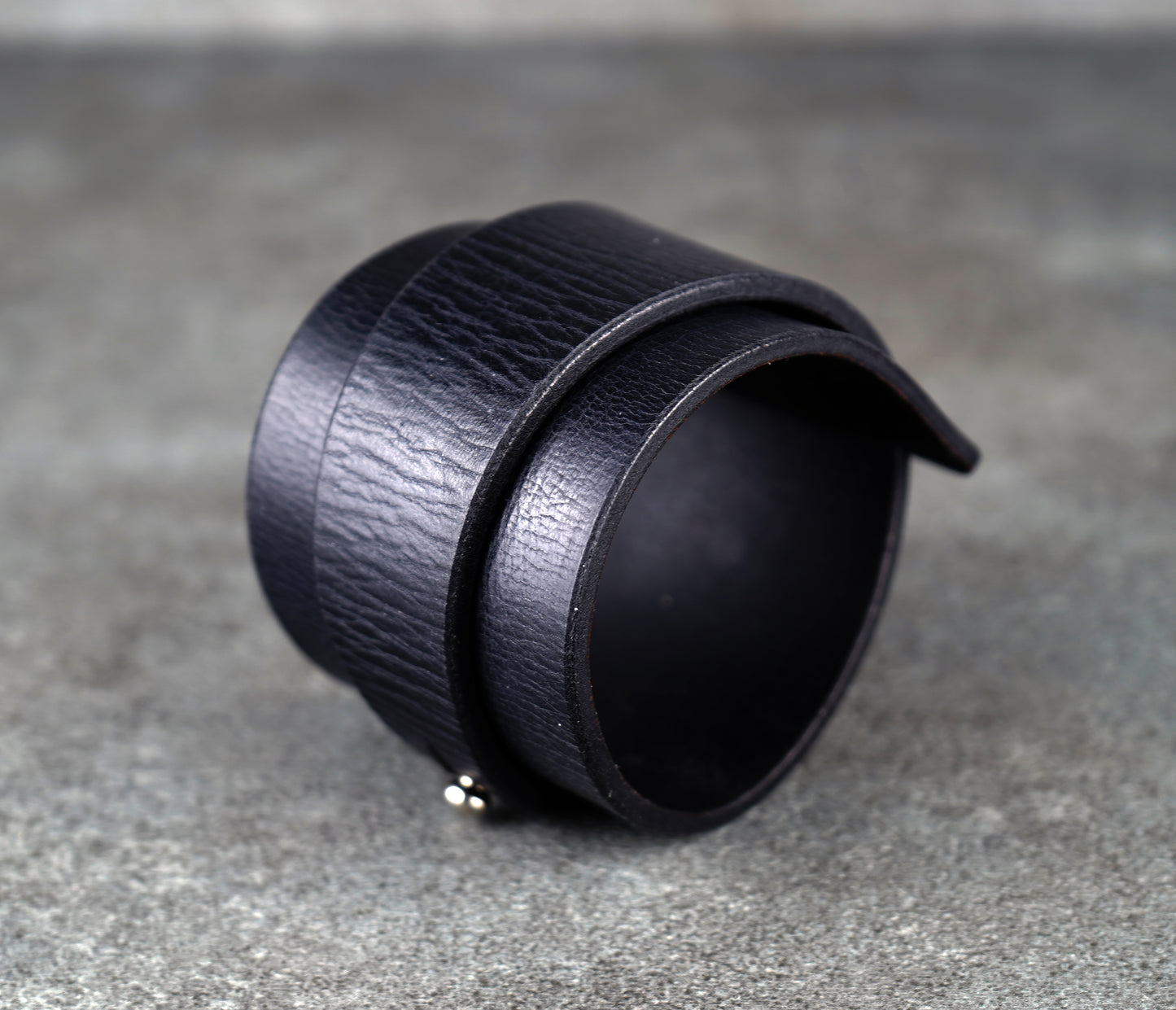 black leather cuff bracelet 5.5cm wide premium handmade leather
