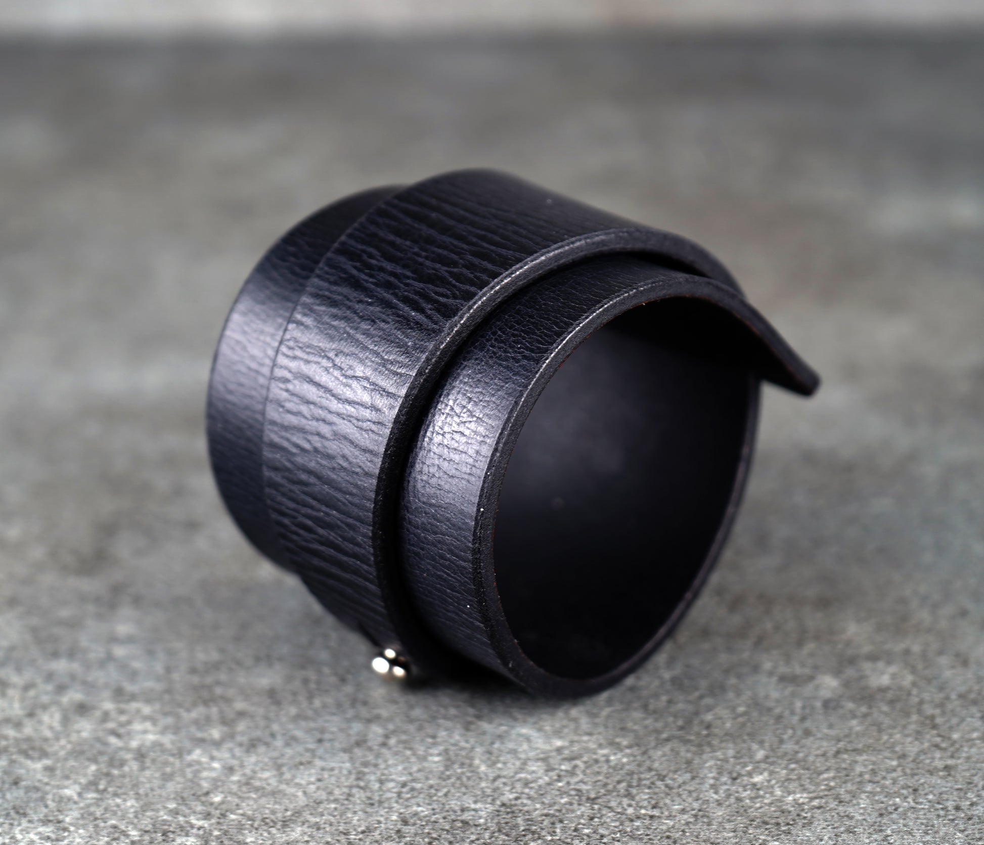 black leather cuff bracelet 5.5cm wide premium handmade leather
