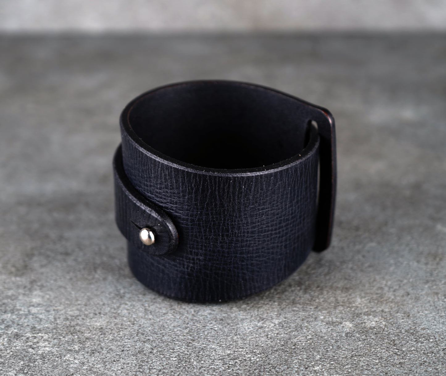black leather cuff bracelet 5.5cm wide premium handmade leather
