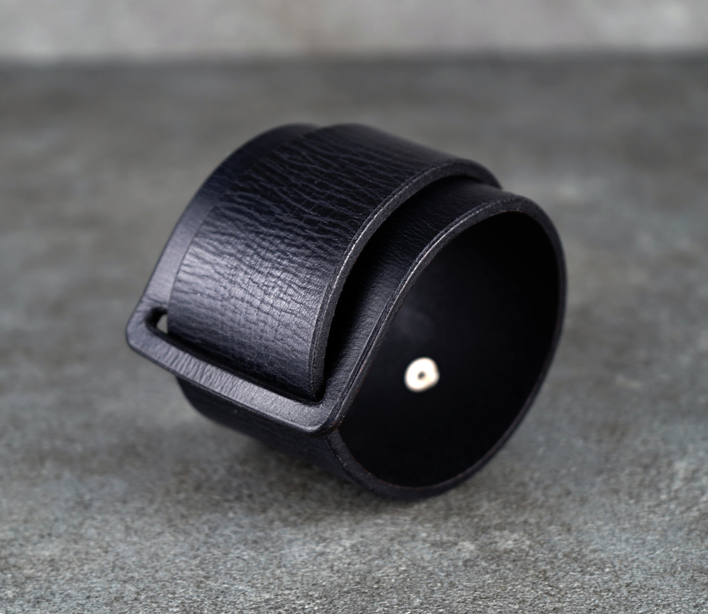 black leather cuff bracelet 5.5cm wide premium handmade leather
