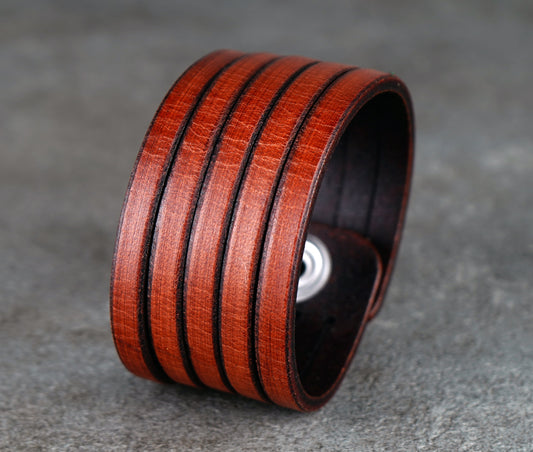 brown wrist leather cuff