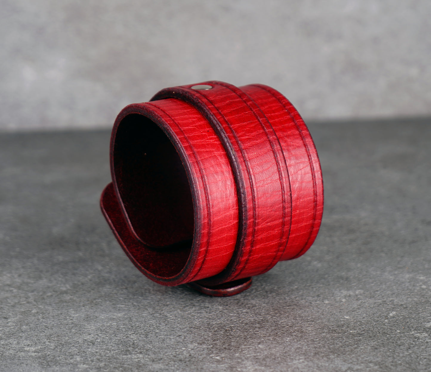 Red leather cuff bracelet