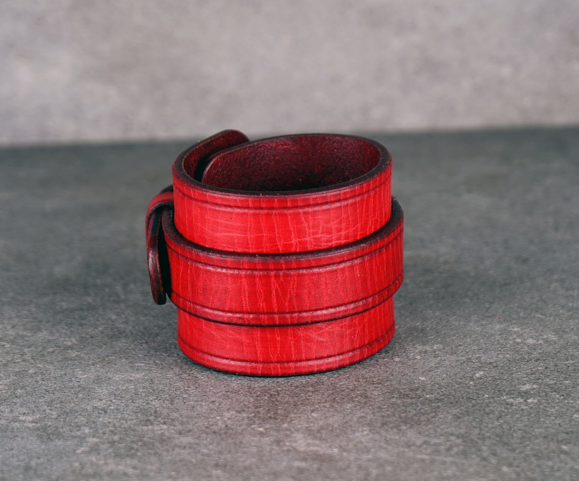 Red leather cuff bracelet