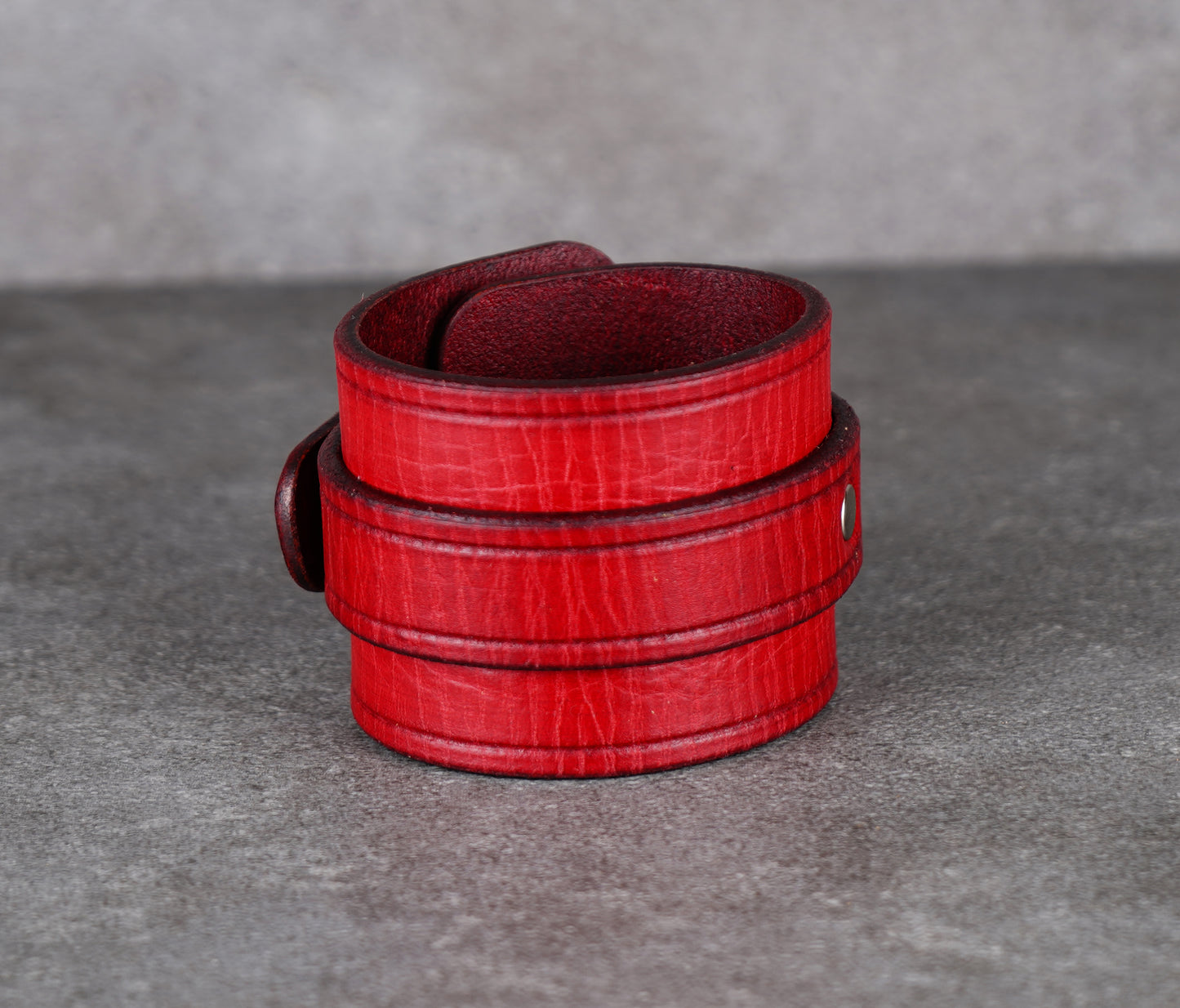 Red leather cuff bracelet