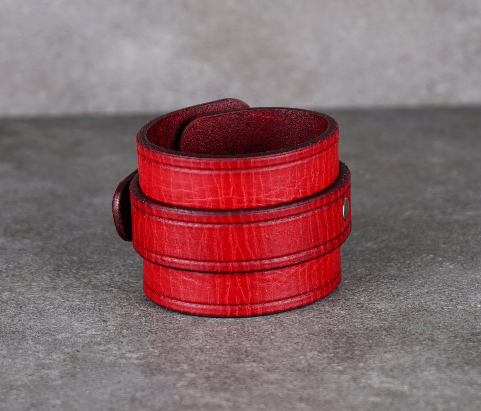 Red leather cuff bracelet