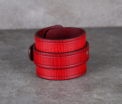 Red leather cuff bracelet