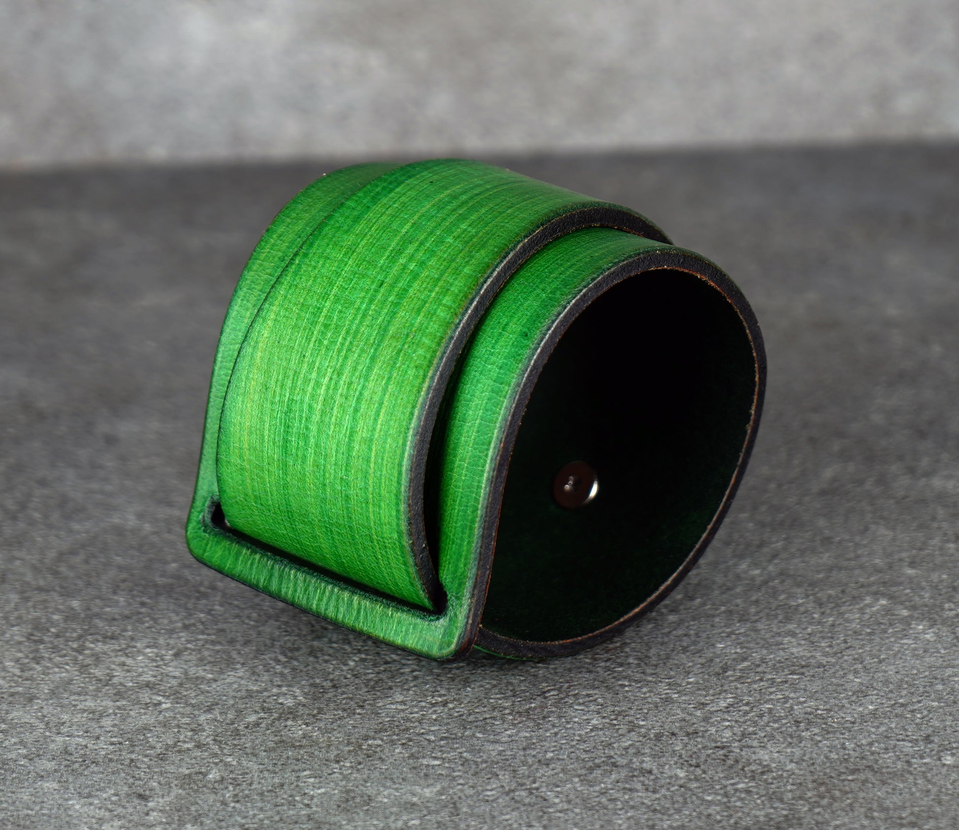 green leather cuff bracelet 5.5cm wide premium handmade leather
