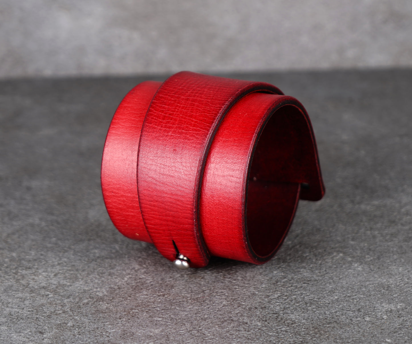 red leather cuff bracelet 5.5cm handmade premium leather
