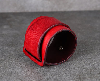 red leather cuff bracelet 5.5cm handmade premium leather
