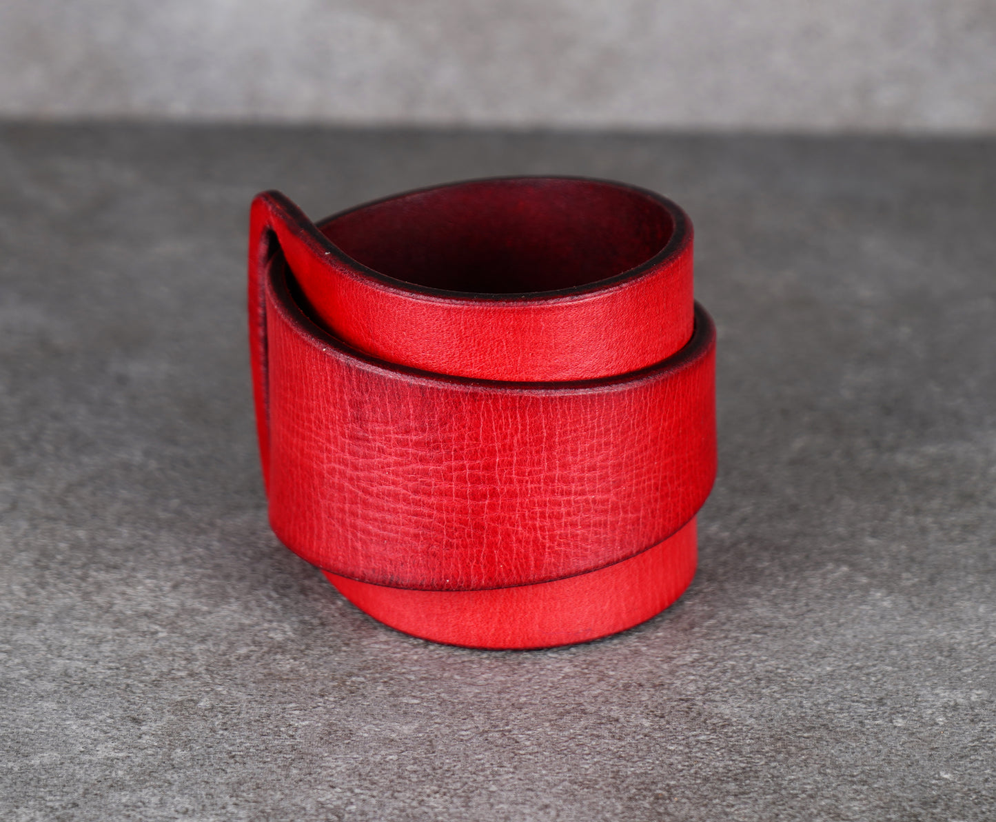 red leather cuff bracelet 5.5cm handmade premium leather

