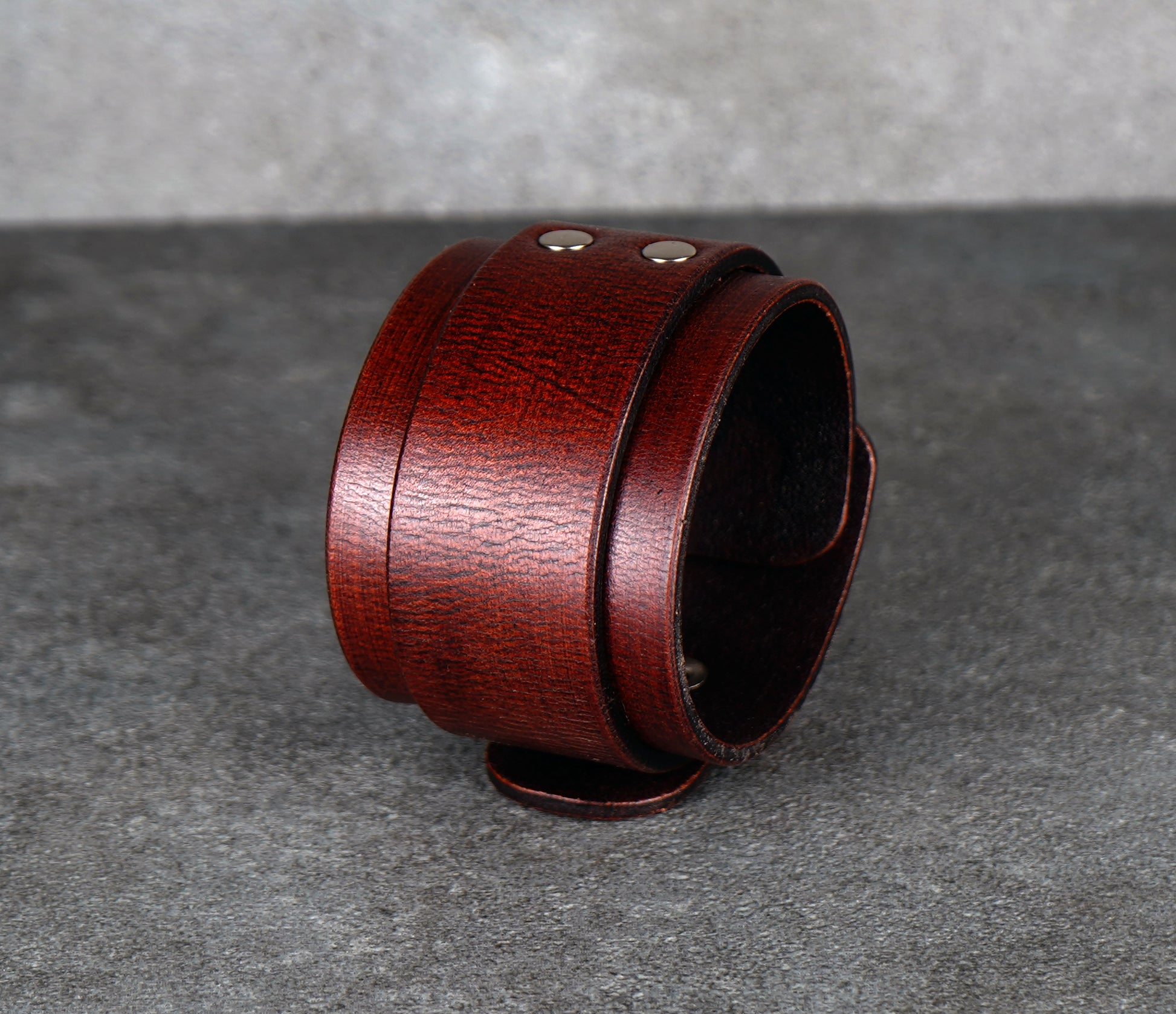 Brown leather cuff bracelet