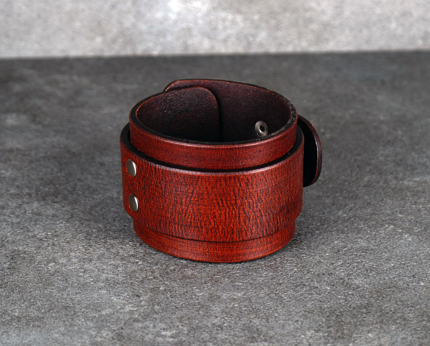 Brown leather cuff bracelet