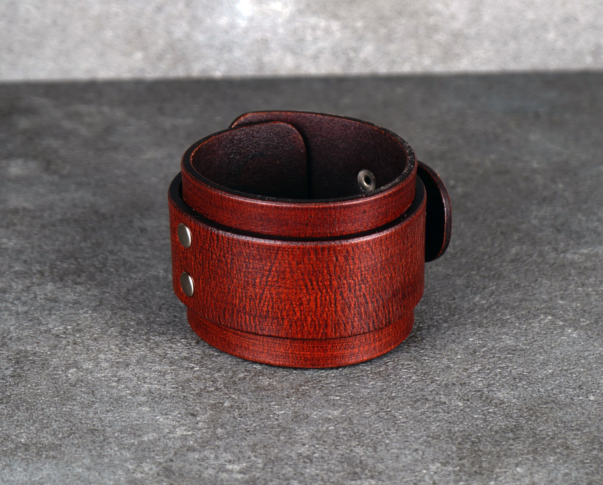 Brown leather cuff bracelet