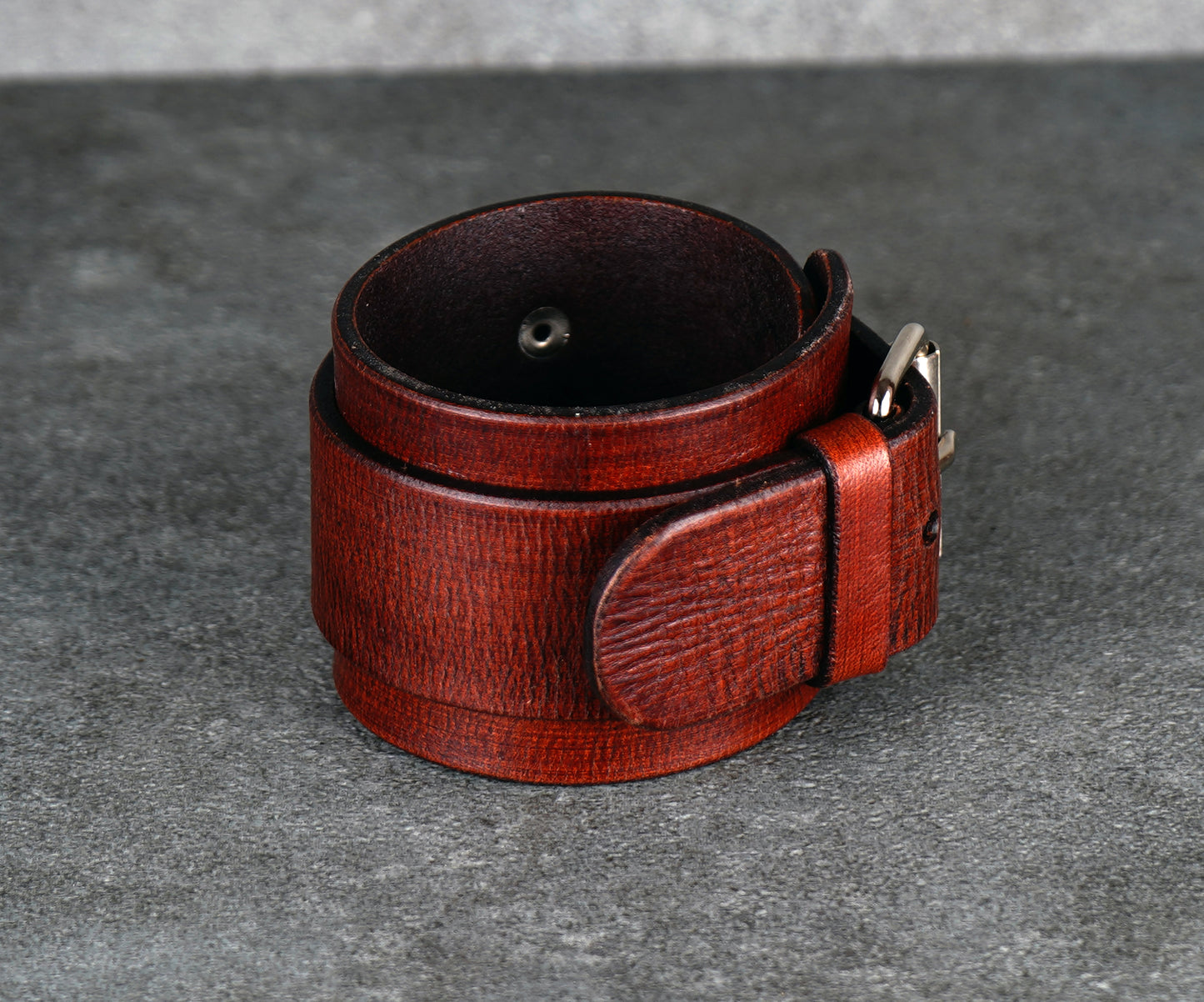 Brown leather cuff bracelet