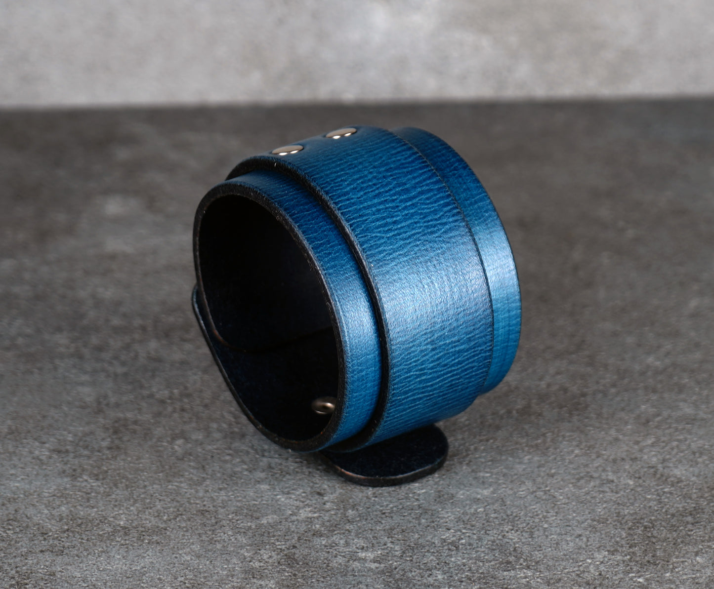 Blue leather cuff
