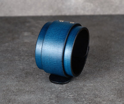 Blue leather cuff
