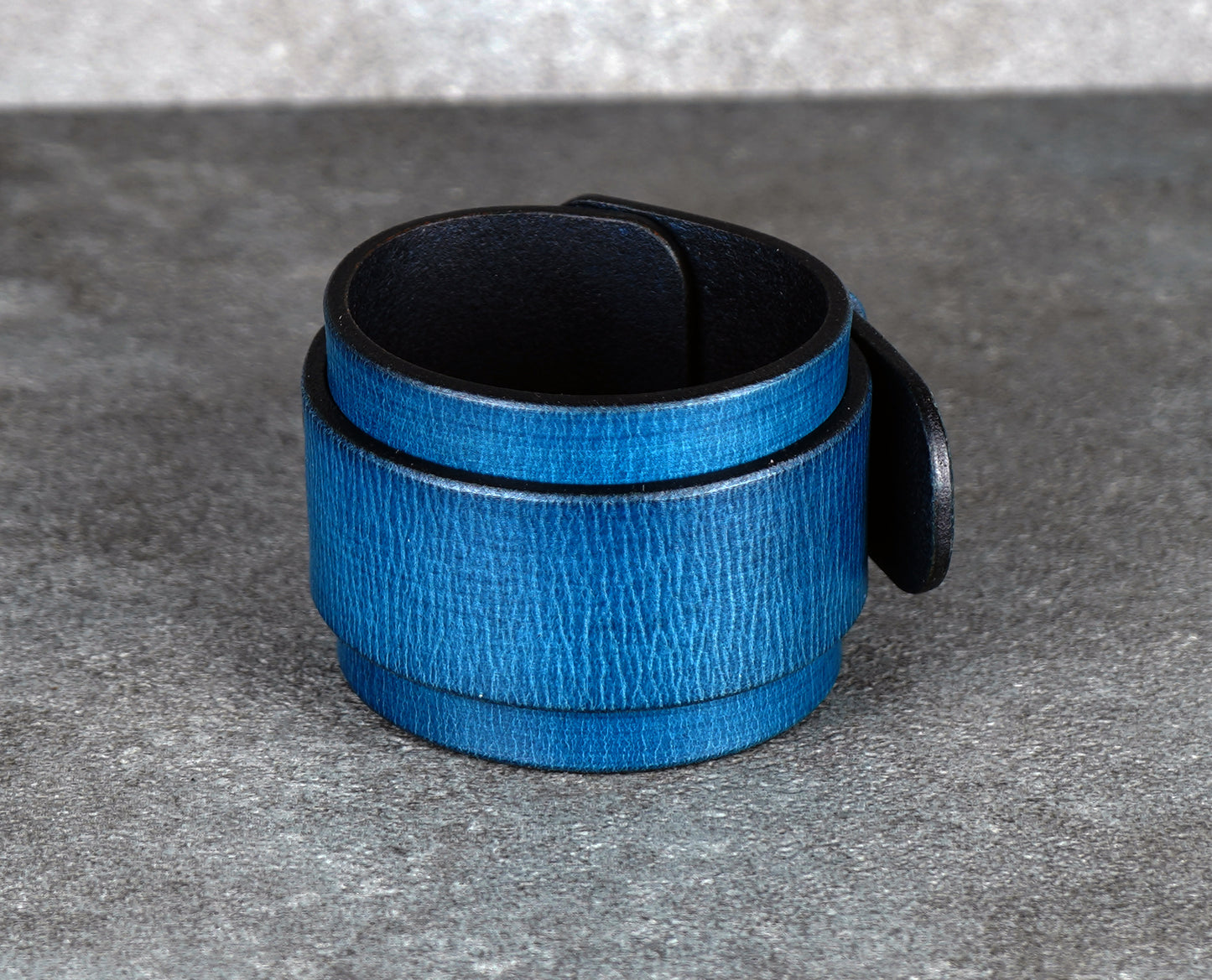 Blue leather cuff