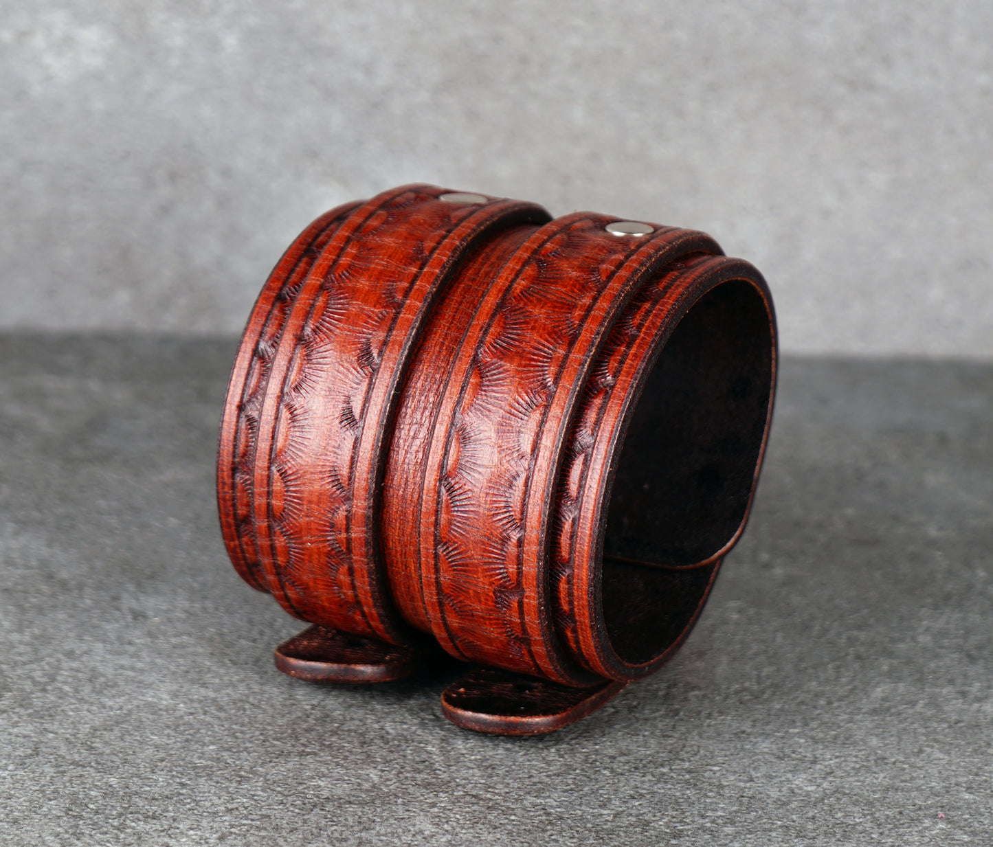 Brown leather cuff bracelet