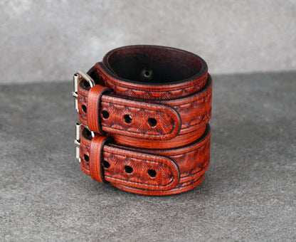 Brown Leather Bracelet – Handmade Vegetable-Tanned Wrist Accessory