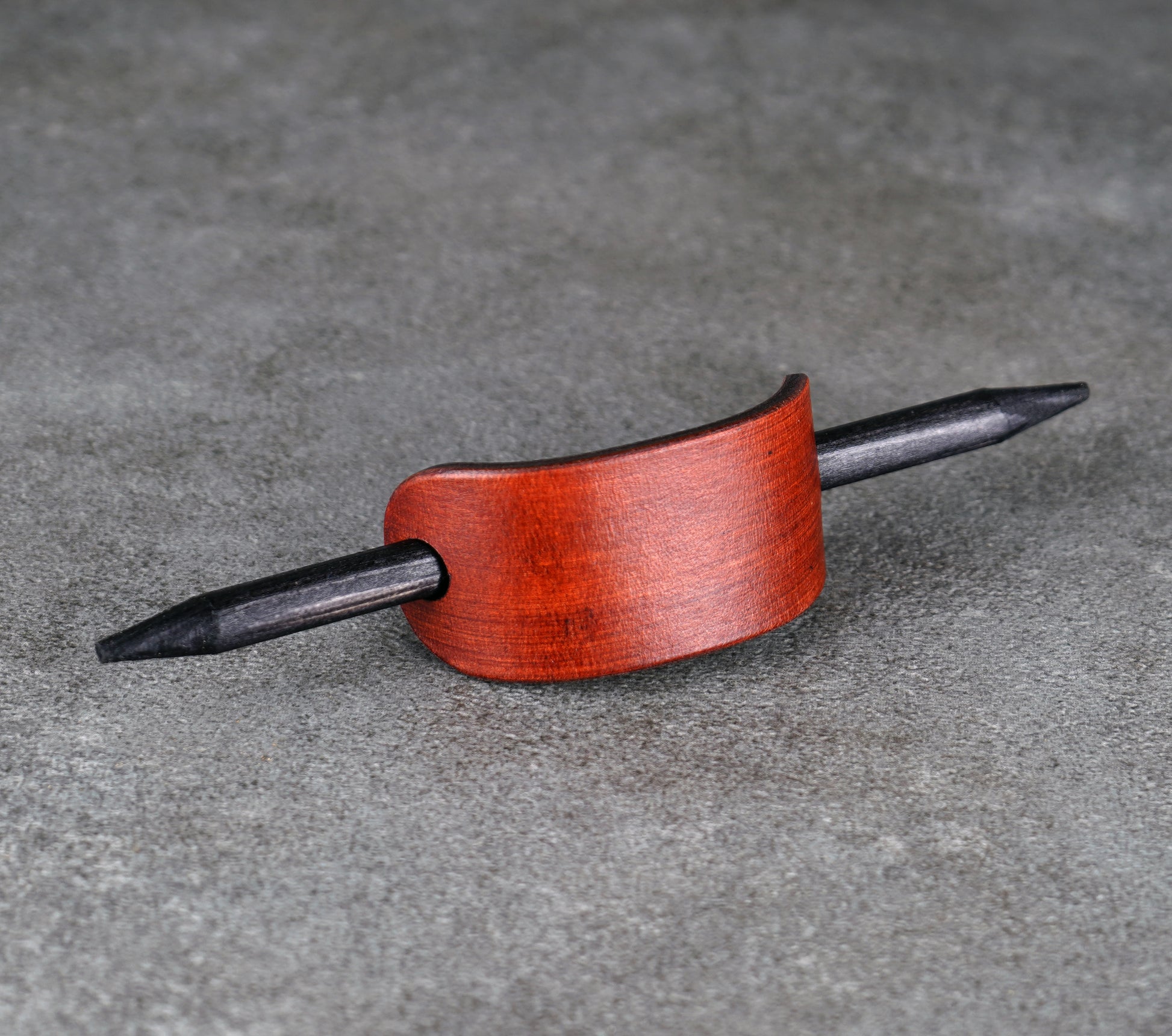 small brown leather barrette handmade premium leather
