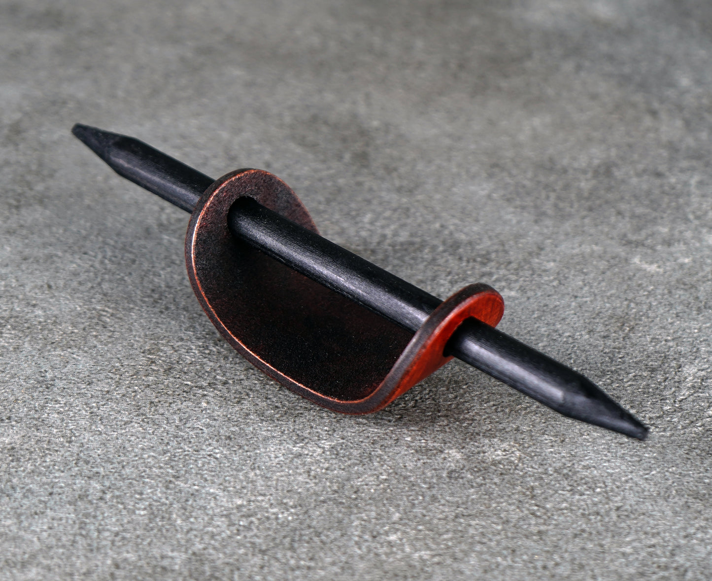 small brown leather barrette handmade premium leather
