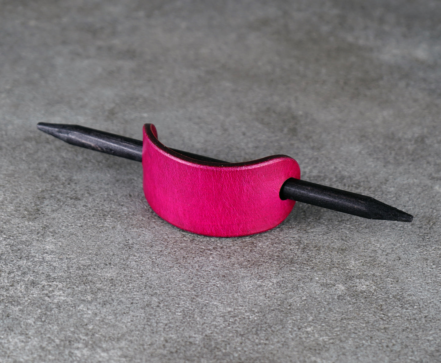 small pink leather barrette handmade premium leather
