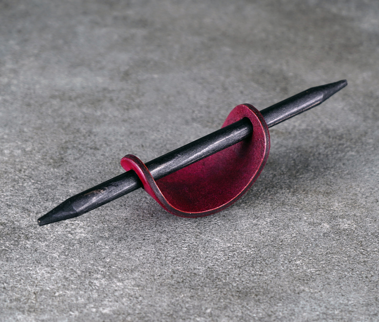 small pink leather barrette handmade premium leather
