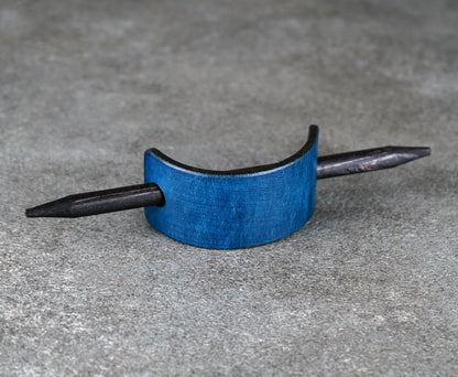small hair leather barrette handmade premium leather
