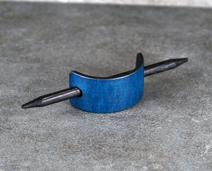 small hair leather barrette handmade premium leather
