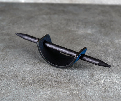 small hair leather barrette handmade premium leather
