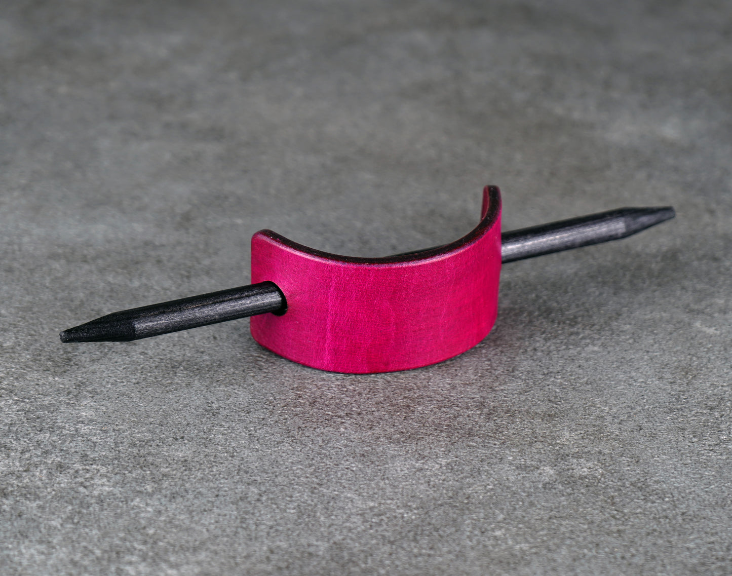 small pink leather barrette handmade premium leather
