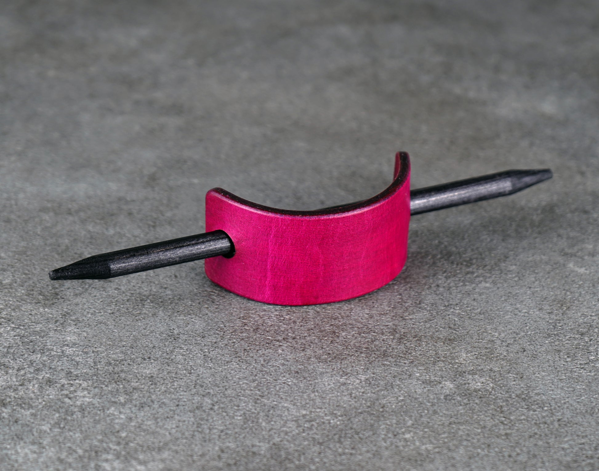 small pink leather barrette handmade premium leather
