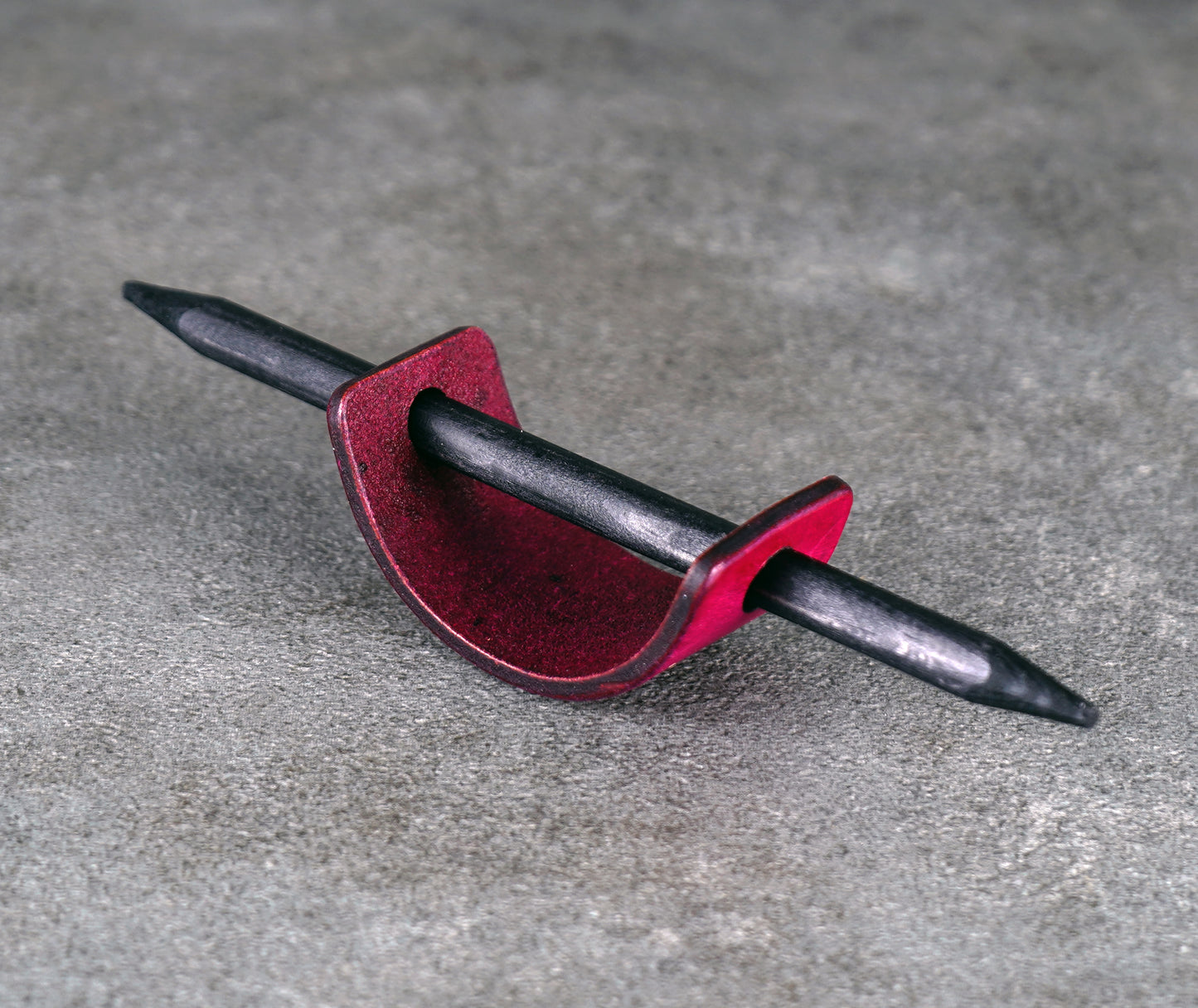 small pink leather barrette handmade premium leather
