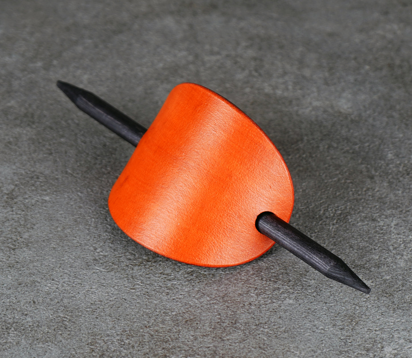 orange oval leather barrette handmade premium leather
