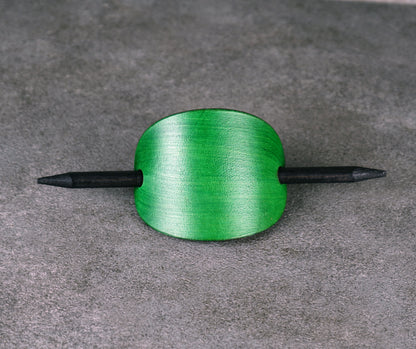 green oval leather barrette handmade premium leather