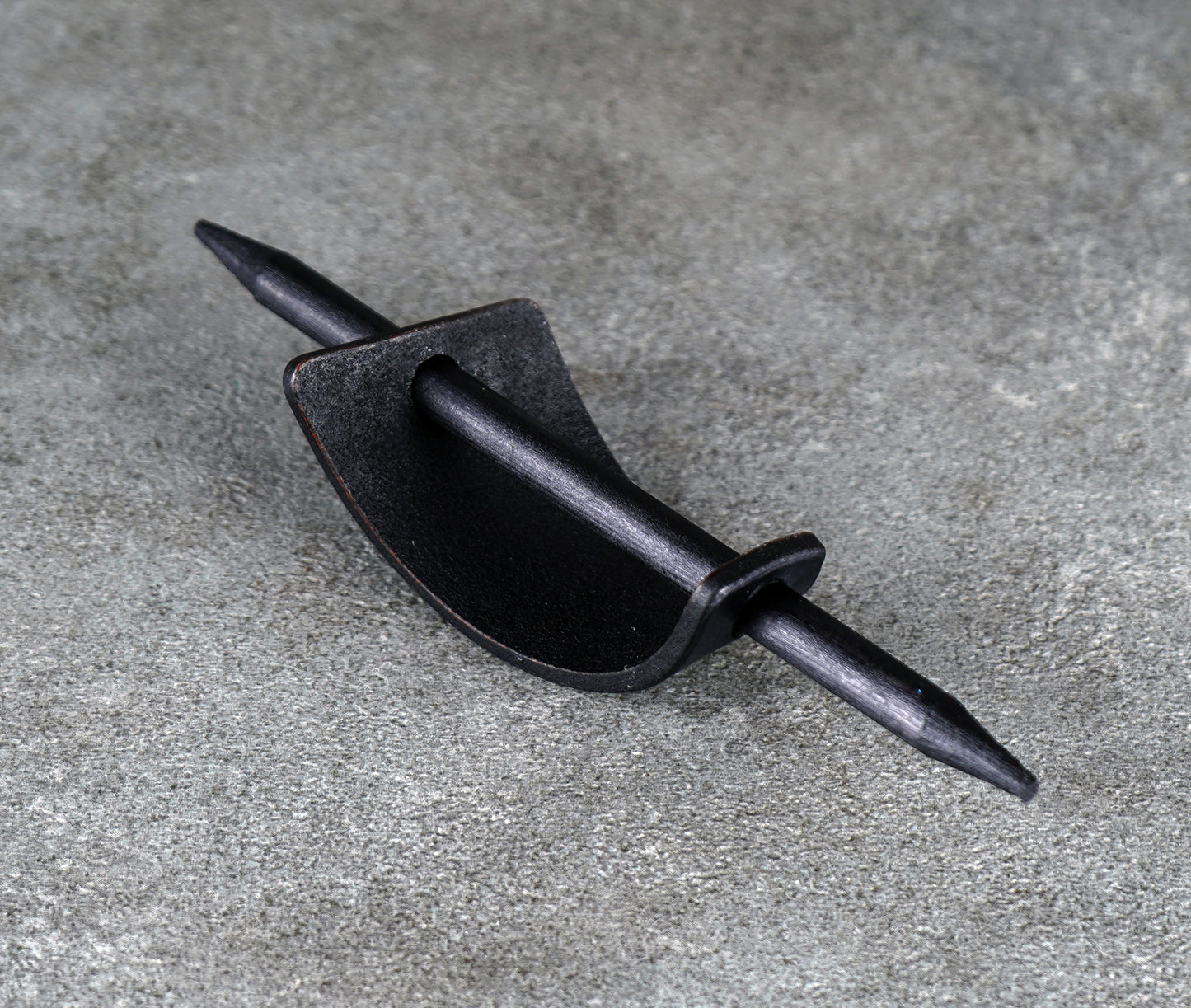 small black leather barrette handmade premium leather
