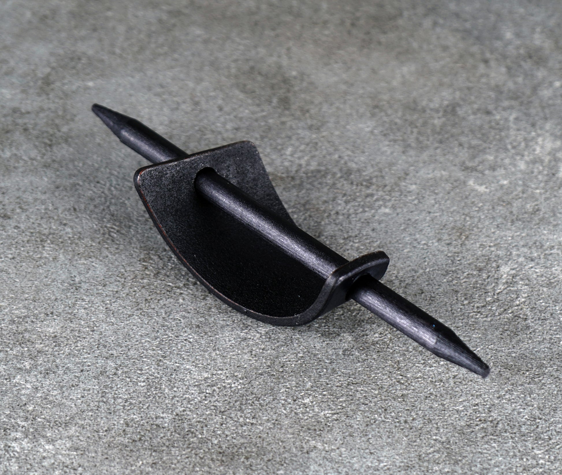 small black leather barrette handmade premium leather
